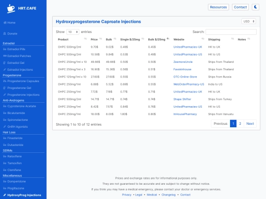 progesterone/injections/hydroxy screenshot