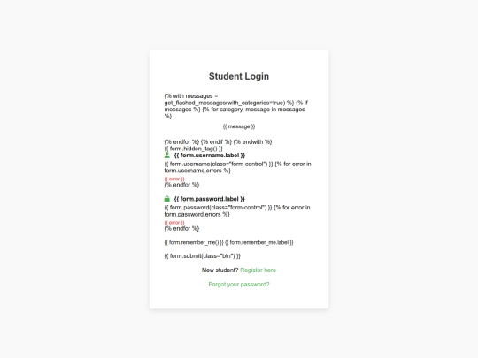 student_login screenshot