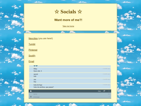 socials screenshot