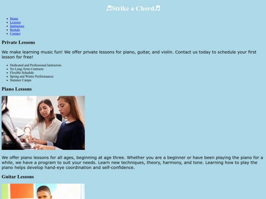 Lessons screenshot