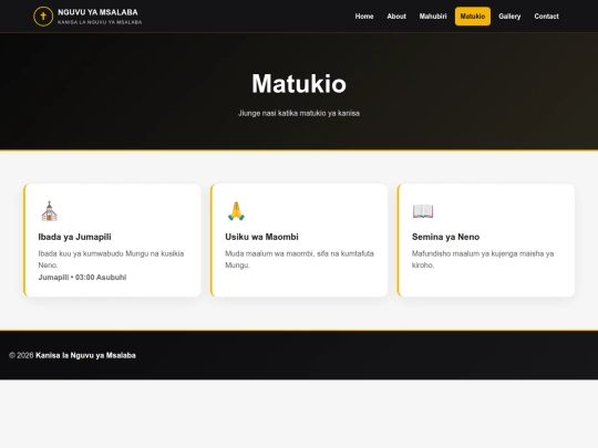 Kanisa la Nguvu ya Msalaba /events screenshot