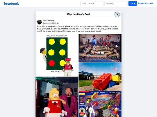 WikiArchives/Facebook/Wes Jenkins - I'm at the half-way point of writing a book screenshot