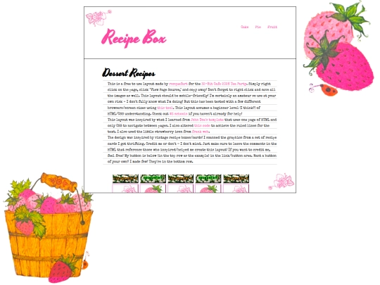 layout_recipebox screenshot