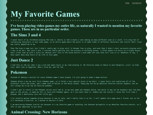 Favorite Games screenshot