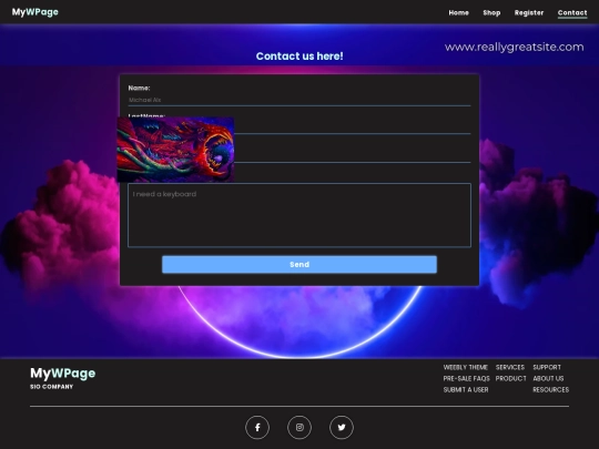 Final HTML/contact screenshot