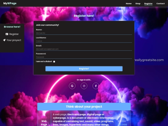 Final HTML/register screenshot