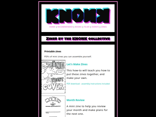 pages/zines screenshot