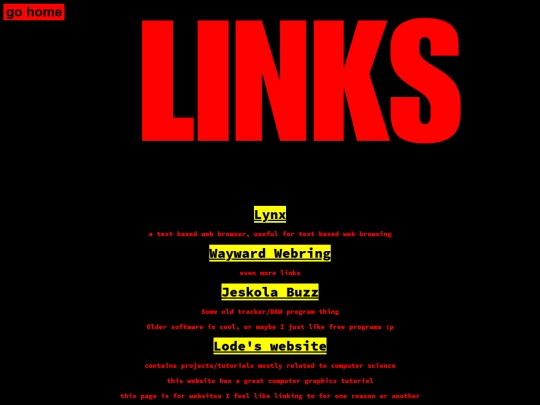 links screenshot
