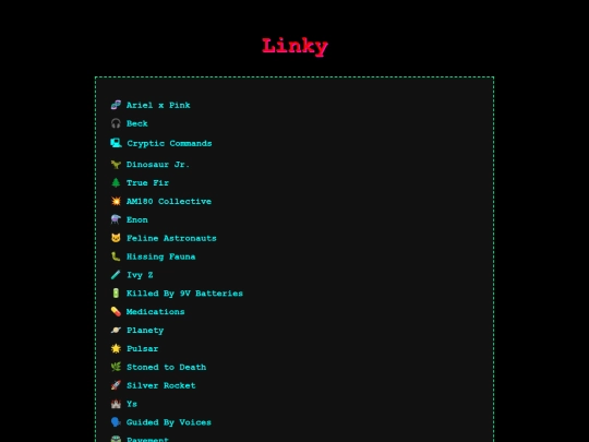links screenshot