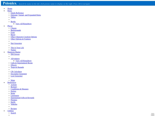 5etools/psionics screenshot