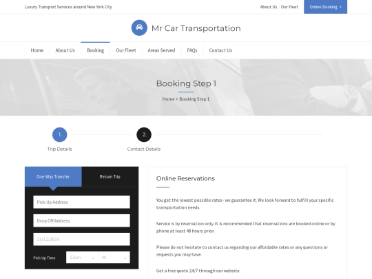 booking screenshot