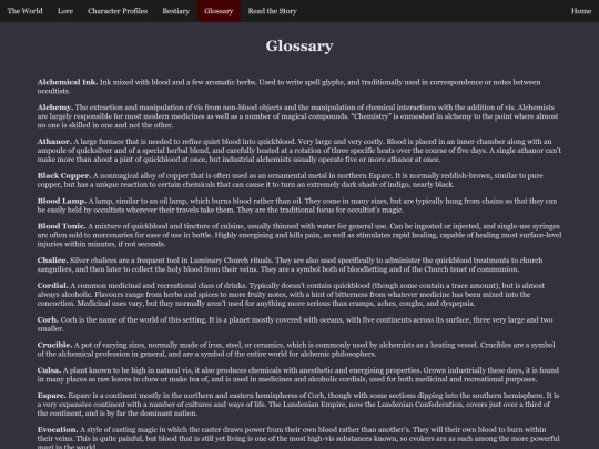 glossary screenshot