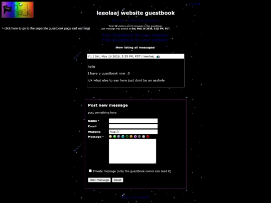guestbook screenshot