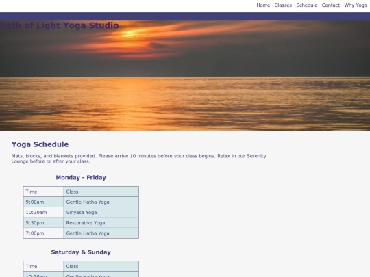 schedule screenshot