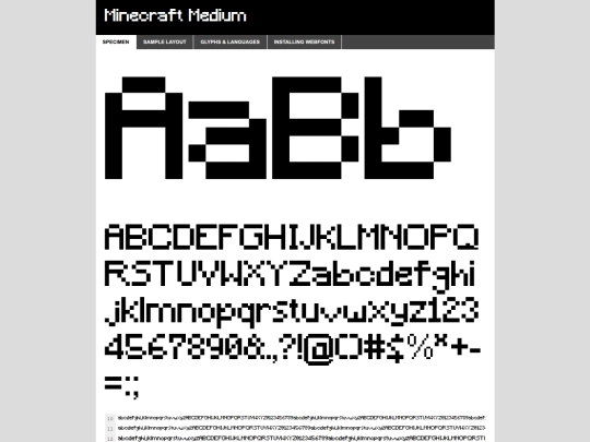 minecraftfont/minecraft-demo screenshot