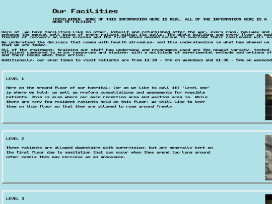 Facilities screenshot