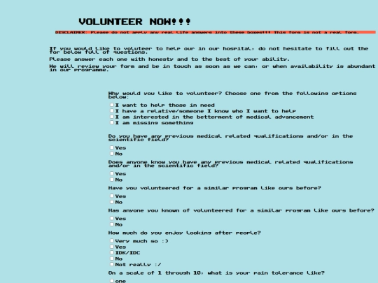 Volunteer screenshot