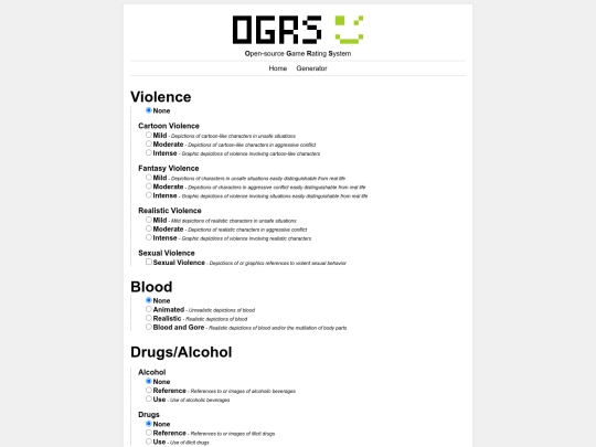 OGRS/generator screenshot