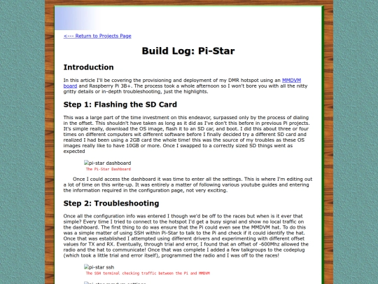 buildlogs/pi-star screenshot