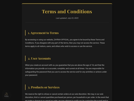 terms screenshot