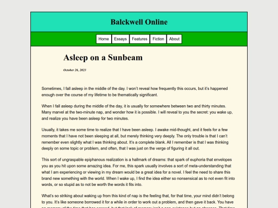 Essays/Asleep screenshot