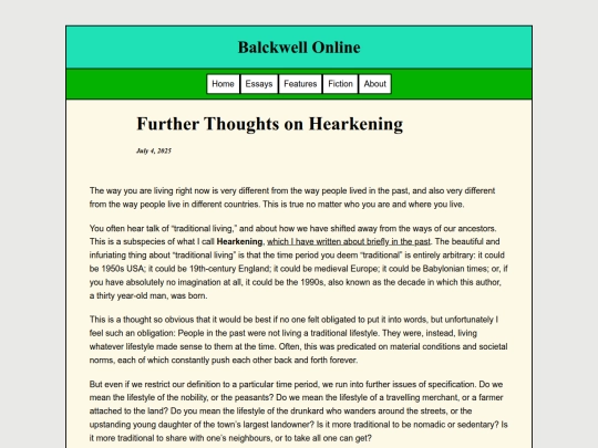 Essays/Hearkening screenshot