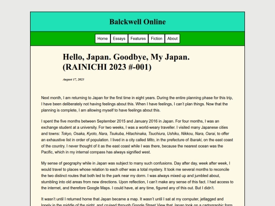 Essays/HelloJapan screenshot