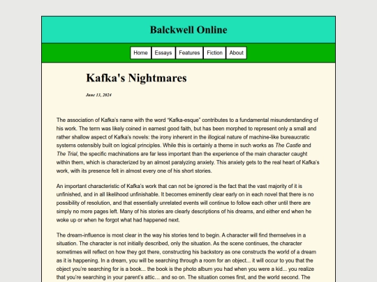 Essays/Kafka screenshot