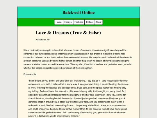 Essays/LoveDreams screenshot