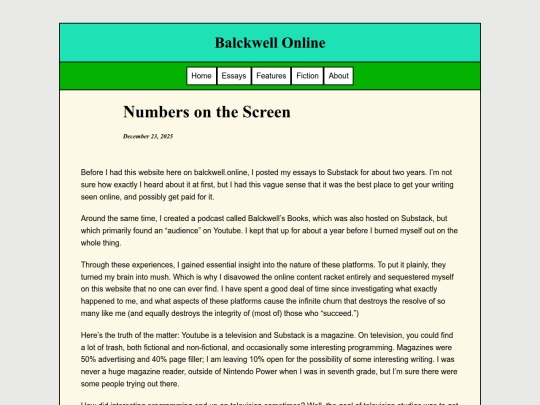 Essays/Numbers screenshot