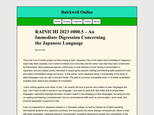 Essays/RainichiZeroPointFive screenshot
