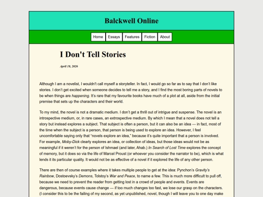 Essays/Stories screenshot