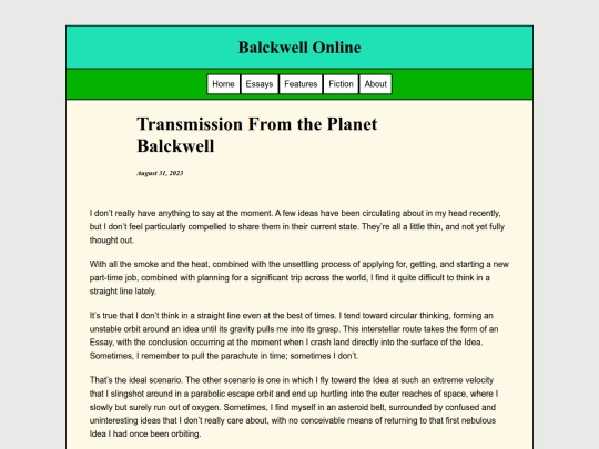 Essays/Transmission screenshot