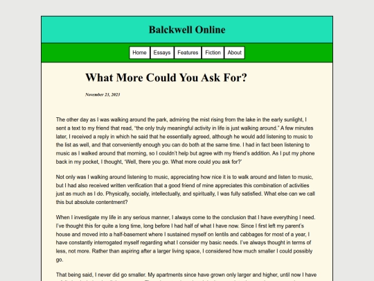 Essays/WhatMore screenshot