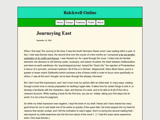 Essays/journeyingeast screenshot