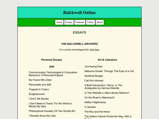 Main/Essays screenshot