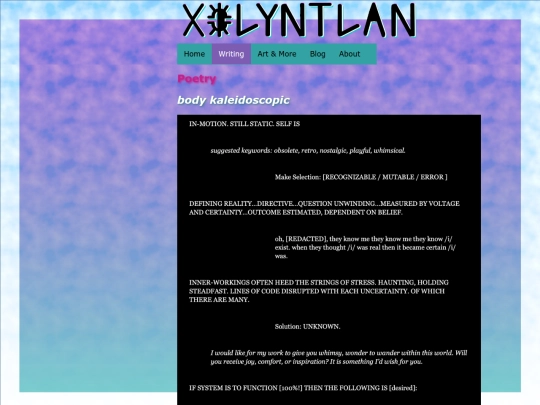 writing screenshot