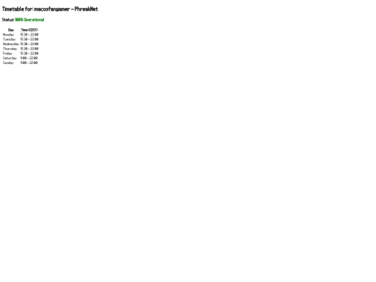 timetables/phreak screenshot