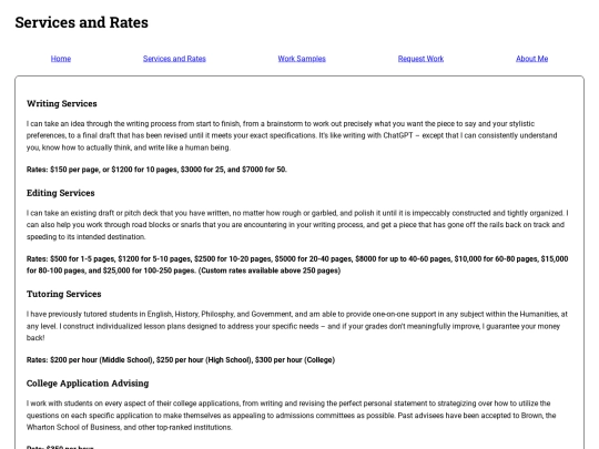 services screenshot