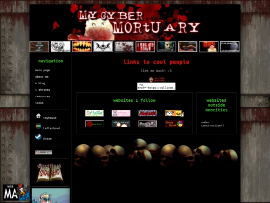 links screenshot