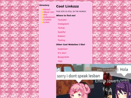 Links screenshot