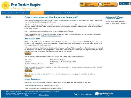 bequests screenshot