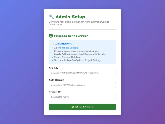 admin_setup screenshot