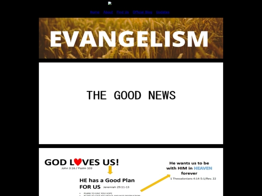 pages/evangelism screenshot
