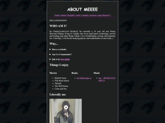 pages/aboutme screenshot
