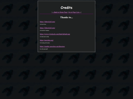 pages/credits screenshot