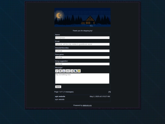 guestbook screenshot