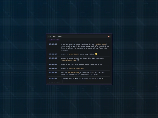 logbook screenshot