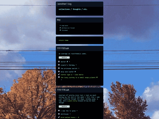 weekly-log screenshot