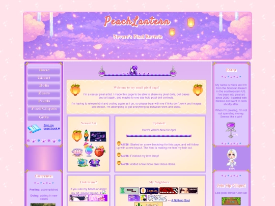 past pages/winterhomepage screenshot
